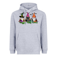 Heather Grey Happy Halloween Gnome Pumpkin Heavyweight Hoodie - RanaPortraitStore