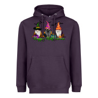 Plum Happy Halloween Gnome Pumpkin Heavyweight Hoodie - RanaPortraitStore