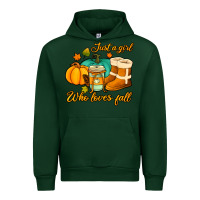 Forest Green just a girl who loves fall Urban Hoodie - Jasminsmagicworld