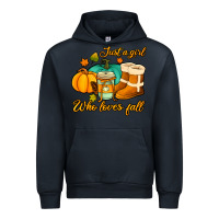 Navy just a girl who loves fall Urban Hoodie - Jasminsmagicworld