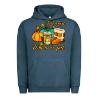Pigment Midnight Navy just a girl who loves fall Urban Hoodie - Jasminsmagicworld