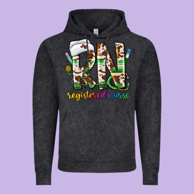 Rn Registered Nurse Vintage Hoodie Designed By Cowhidedigitalart