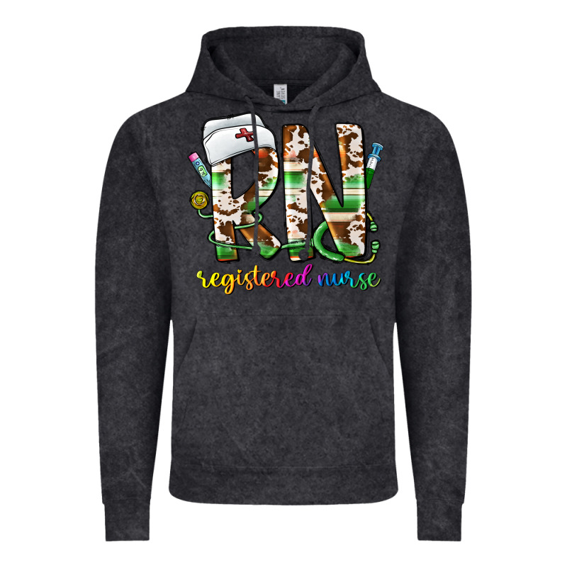 Rn Registered Nurse Vintage Hoodie by CowhideDigitalArt | Teevron