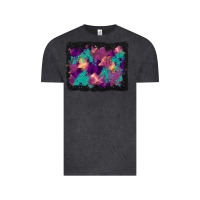 Vintage Black halloween trees and turquoise glitter background Vintage Tee - BundleAndBundleShop