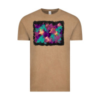 Vintage Coffee halloween trees and turquoise glitter background Vintage Tee - BundleAndBundleShop