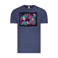 Vintage Denim halloween trees and turquoise glitter background Vintage Tee - BundleAndBundleShop