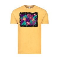 Vintage Mustard halloween trees and turquoise glitter background Vintage Tee - BundleAndBundleShop