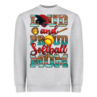 Heather Grey loud and proud softball mom Heavyweight Sweatshirt - RanaPortraitStore