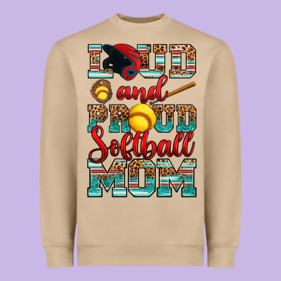 Loud And Proud Softball Mom Heavyweight Sweatshirt Designed By Ranaportraitstore