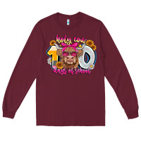 Burgundy Holy Cow 100 Days Of School Long Sleeve Tee - CowhideDigitalArt