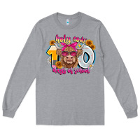 Heather Grey Holy Cow 100 Days Of School Long Sleeve Tee - CowhideDigitalArt