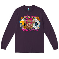 Plum Holy Cow 100 Days Of School Long Sleeve Tee - CowhideDigitalArt