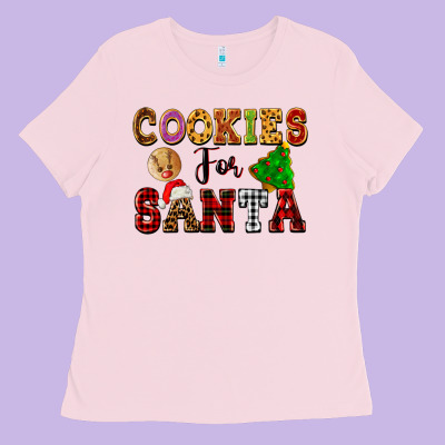 Cookies For Santa Ladies Tee Designed By Fadigitalartstudio