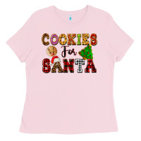 Bubblegum Pink cookies for santa Ladies Tee - FaDigitalArtStudio