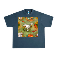 Midnight Navy fall goats seamless pattern Urban Heavy Tee - BundleAndBundleShop