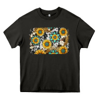 Asphalt gemstone sunflower cowhide background Heavy Core Tee - Jasminsmagicworld