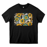 Black gemstone sunflower cowhide background Heavy Core Tee - Jasminsmagicworld
