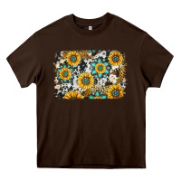 Chocolate Brown gemstone sunflower cowhide background Heavy Core Tee - Jasminsmagicworld