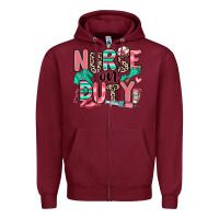 Burgundy nurse on duty Zipper Hoodie - RanaPortraitStore