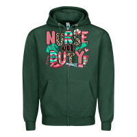 Sports Green nurse on duty Zipper Hoodie - RanaPortraitStore