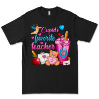 Black Cupid's Favorite Teacher Valentine's Day Frappe Premium Tee - FaDigitalArtStudio