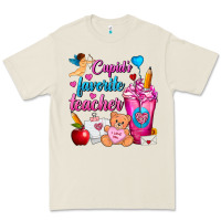 Bone Cupid's Favorite Teacher Valentine's Day Frappe Premium Tee - FaDigitalArtStudio