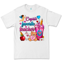 White Cupid's Favorite Teacher Valentine's Day Frappe Premium Tee - FaDigitalArtStudio