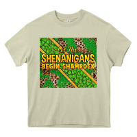 Mossy Let the shenanigans begin shamrock tumbler Heavy Core Tee - HowdyJamesFarm