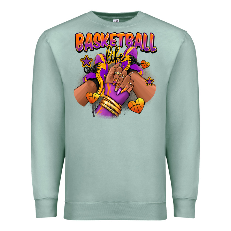 Basketball Life Afro Girl Sneakers Premium Sweatshirt by RanaPortraitStore | Teevron