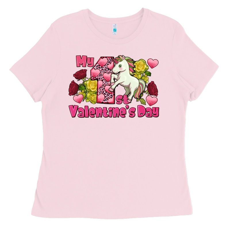 My First Valentine's Day Unicorn Ladies Tee by FaDigitalArtStudio | Teevron
