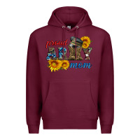 Burgundy proud army mom Premium Hoodie - Artiststas