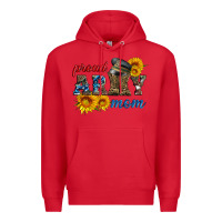 Red proud army mom Premium Hoodie - Artiststas