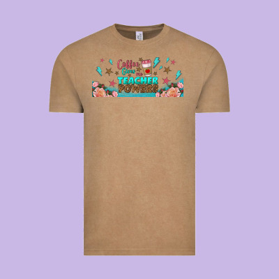Coffe Gives Me Teacher Powers Libbey Glass Vintage Tee Designed By Bundleandbundleshop