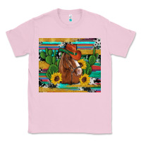 Bubblegum Pink western horse cowboy hat cactus sunflowers glitter cowhide serape turq Classic Tee - Artiststas