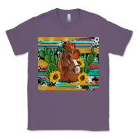 Lavender western horse cowboy hat cactus sunflowers glitter cowhide serape turq Classic Tee - Artiststas