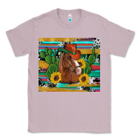 Lilac western horse cowboy hat cactus sunflowers glitter cowhide serape turq Classic Tee - Artiststas