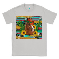 Moon Dust western horse cowboy hat cactus sunflowers glitter cowhide serape turq Classic Tee - Artiststas