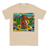 Mushroom western horse cowboy hat cactus sunflowers glitter cowhide serape turq Classic Tee - Artiststas
