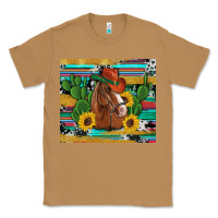 Toasted Coconut western horse cowboy hat cactus sunflowers glitter cowhide serape turq Classic Tee - Artiststas