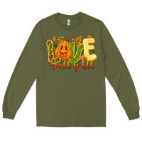 Army Green Love Fall Y'all Long Sleeve Tee - CowhideDigitalArt