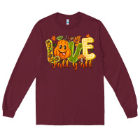 Burgundy Love Fall Y'all Long Sleeve Tee - CowhideDigitalArt