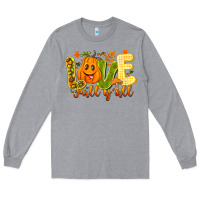 Heather Grey Love Fall Y'all Long Sleeve Tee - CowhideDigitalArt