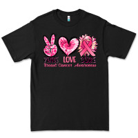 Black Peace love cure Breast Cancer Awareness Premium Tee - FaDigitalArtStudio