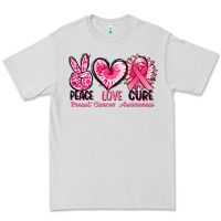 Dove Grey Peace love cure Breast Cancer Awareness Premium Tee - FaDigitalArtStudio