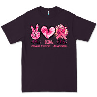 Plum Peace love cure Breast Cancer Awareness Premium Tee - FaDigitalArtStudio