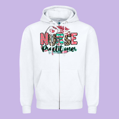 Nurse Practitioner Zipper Hoodie Designed By Ranaportraitstore