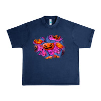 Navy halloween pumpkin patch  4 Urban Heavy Tee - BundleAndBundleShop
