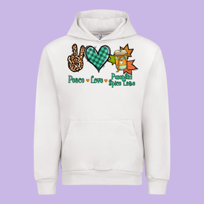 Peace Love Pumpkin Spice Latte Urban Hoodie Designed By Jasminsmagicworld
