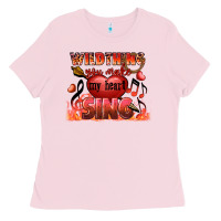 Bubblegum Pink Valentine's Day Wild Thing You Make My Heart Sing Ladies Tee - FaDigitalArtStudio