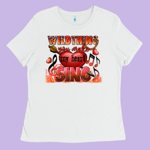 Valentine's Day Wild Thing You Make My Heart Sing Ladies Tee Designed By Fadigitalartstudio